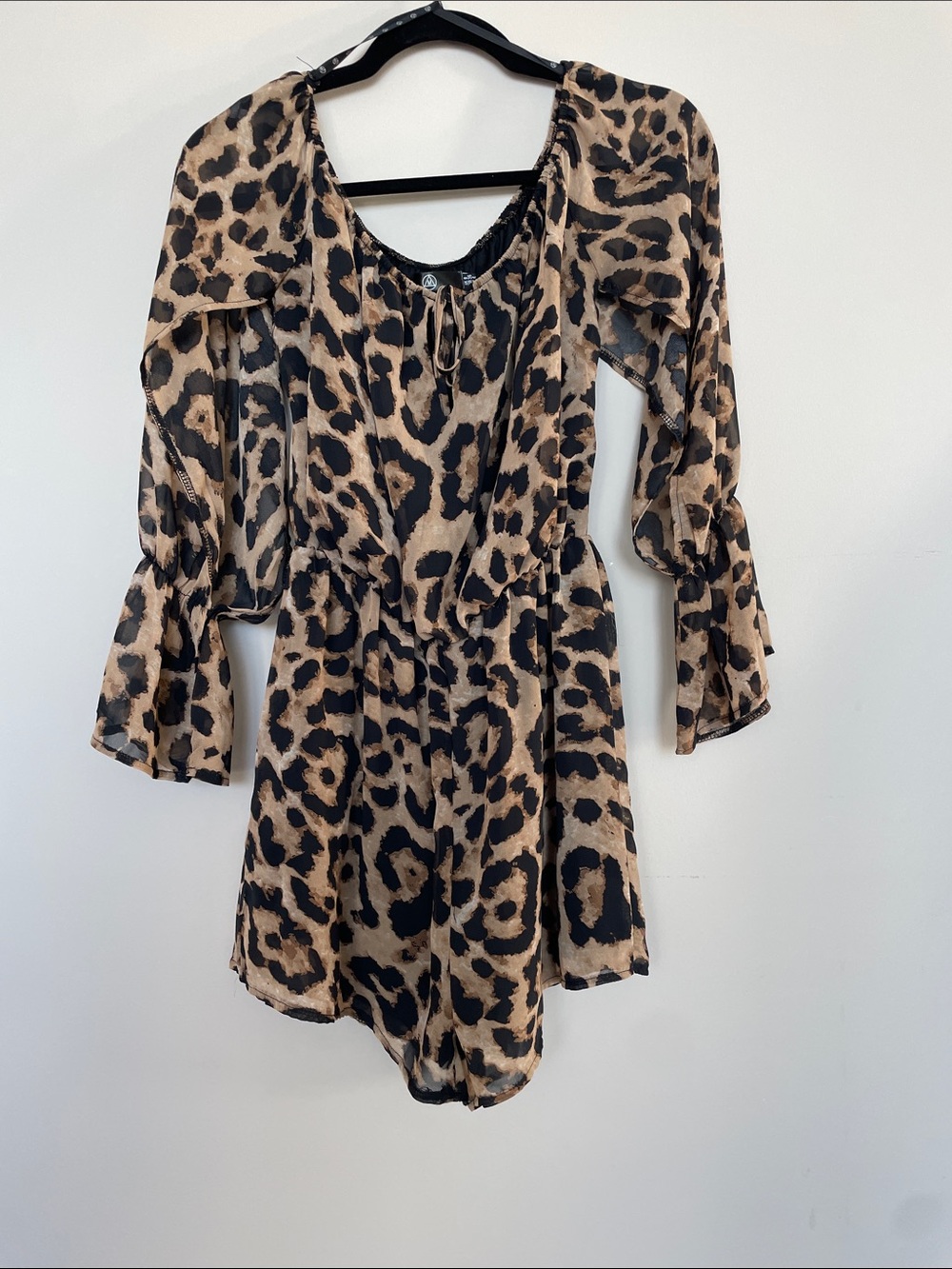 Missguided Leopard Print Romper in Tan and Black